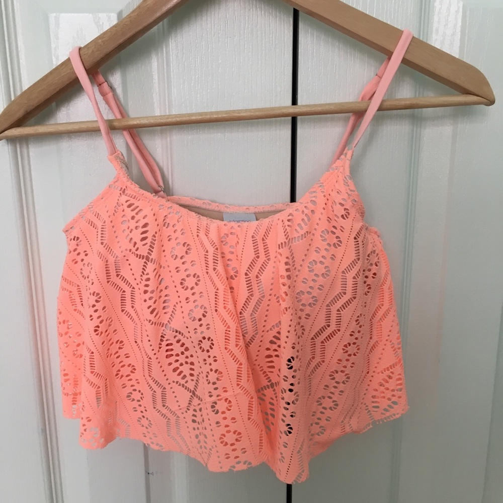 Xhilaration pink flowy bikini top
